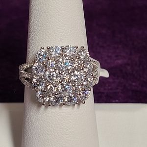 Bella Luce White Cubic Zirconia Rhodium Over Silver Ring 4.56ctw, Size 7, NWT